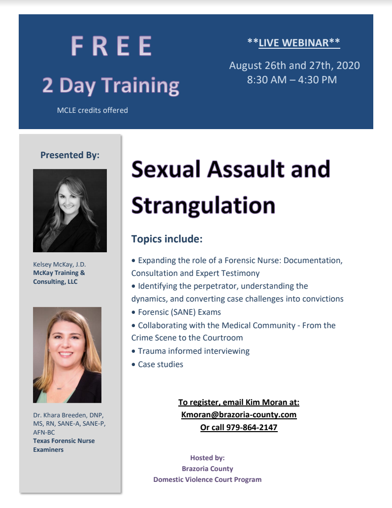 Sexual Assault & Strangulation CLE flyer